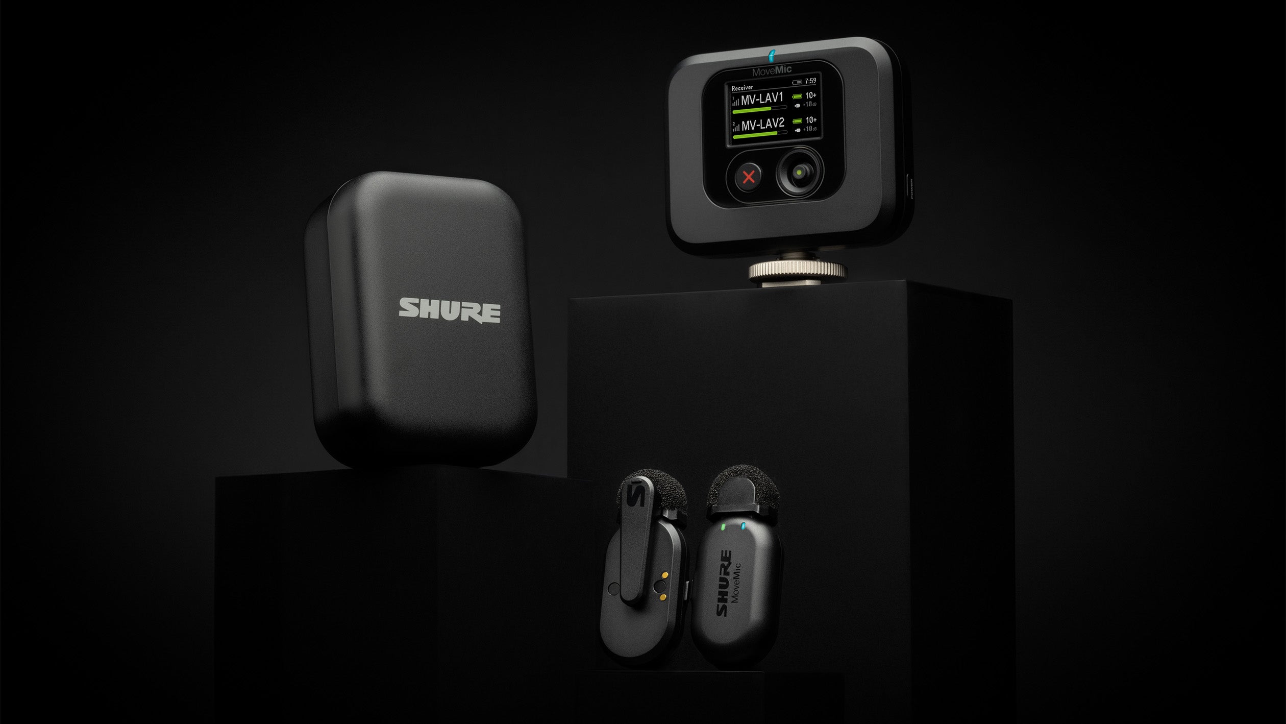 shure movemic one 2つとmovemic receiver MoveMic Two Receiver Kit - Two-Channel Wireless Lavalier