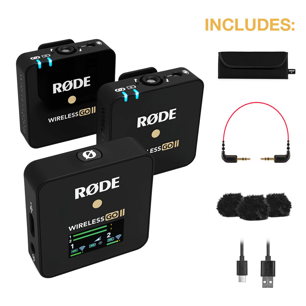 RODE Wireless GO II + Interview GO + FREE windshield