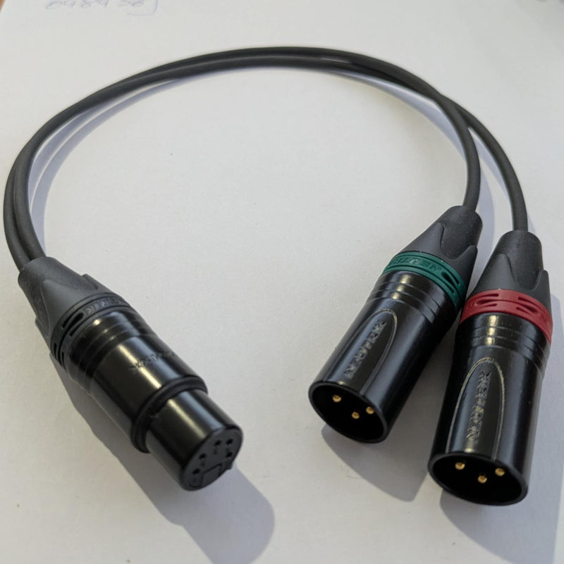 Austrian Cables AUC-136 XLR5F to 2x XLR3M Adapter Cable Audio Cables Austrian Cables