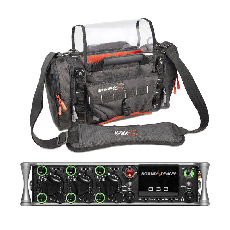 Sound Devices 833 Portable Compact Mixer-Recorder Portable Audio Recorder Sound Devices Recorder + KTEK KSTGJRX Bag