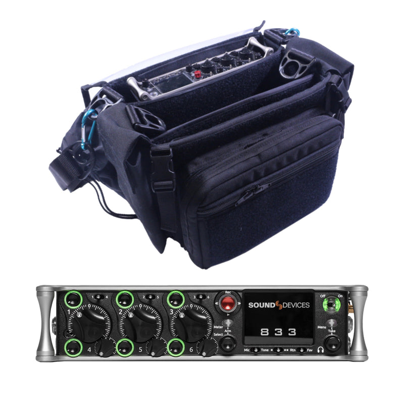 Sound Devices 833 Portable Compact Mixer-Recorder Portable Audio Recorder Sound Devices Recorder + Laavu V302 Bag