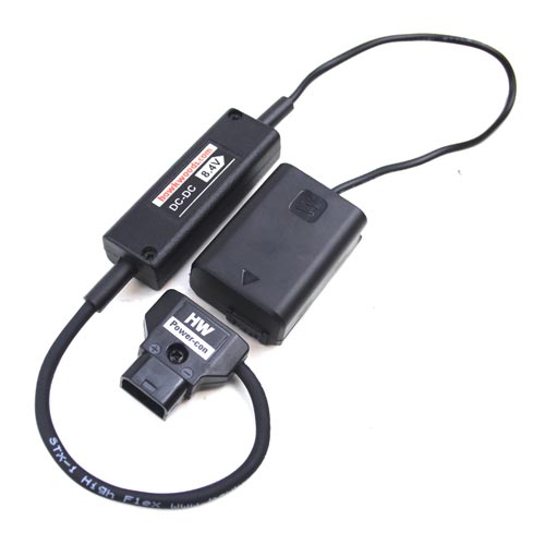 Hawk-Woods LR-16 Sony W-Series Dummy Battery to D-Tap - 45cm Battery Chargers Hawk-Woods