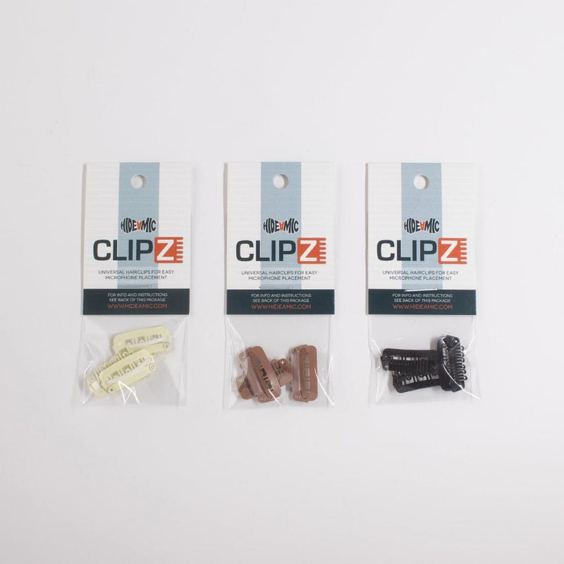 Hide-a-mic Clipz universal hair and wig mounts, 3 Clipz-Set