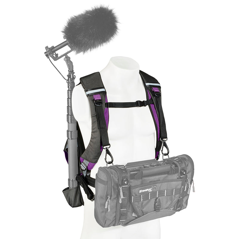 K-Tek KSBPXP Stingray BackPack XP with Integrated Harness (purple, black) with boom pole
