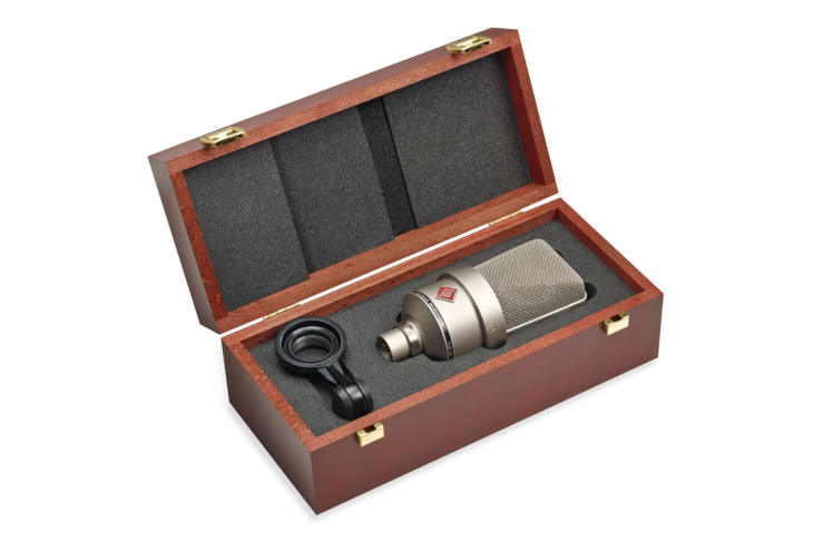 Neumann TLM 103 Studio Microphone Nickel Wooden Box Packaging