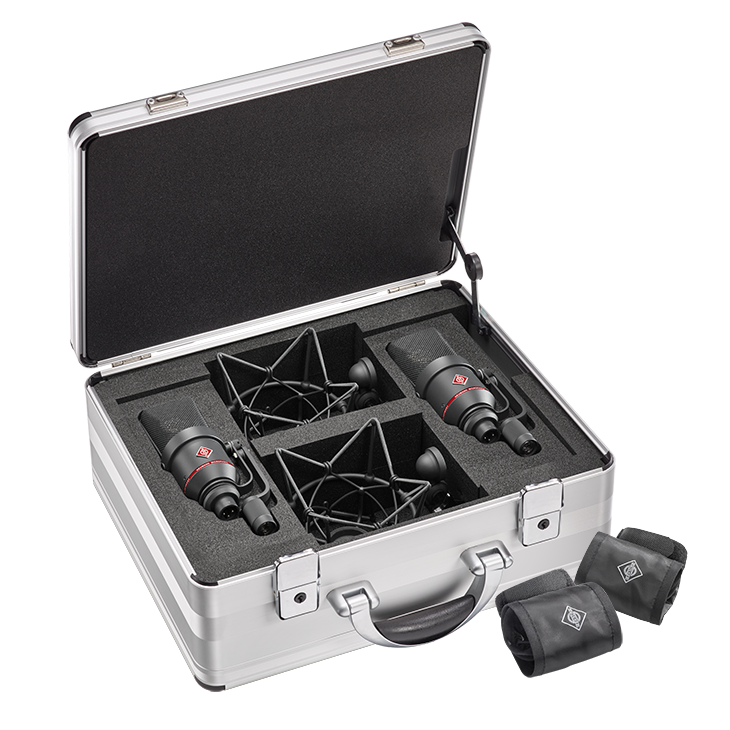 Neumann TLM 170 R Studio Microphone Black Stereo Set inside Aluminium Case