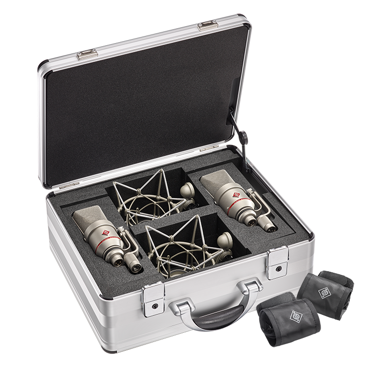 Neumann TLM 170 R Studio Microphone Nickel Stereo Set inside Aluminium Case