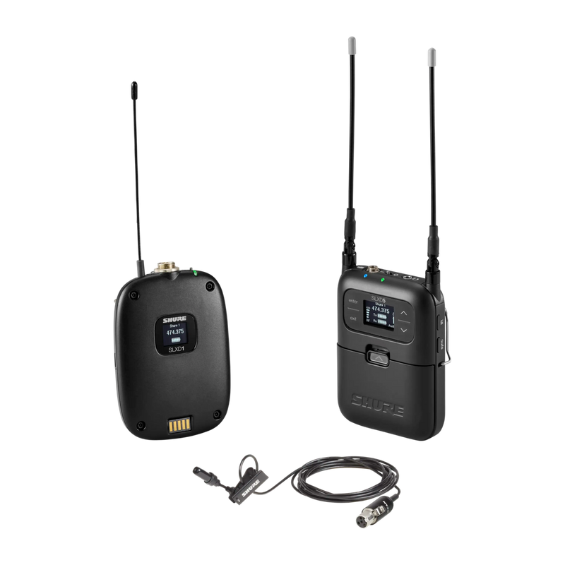 Shure SLXD15 Portable Wireless System SLXD1 Bodypack Transmitter  UL4B Lavalier Micophone