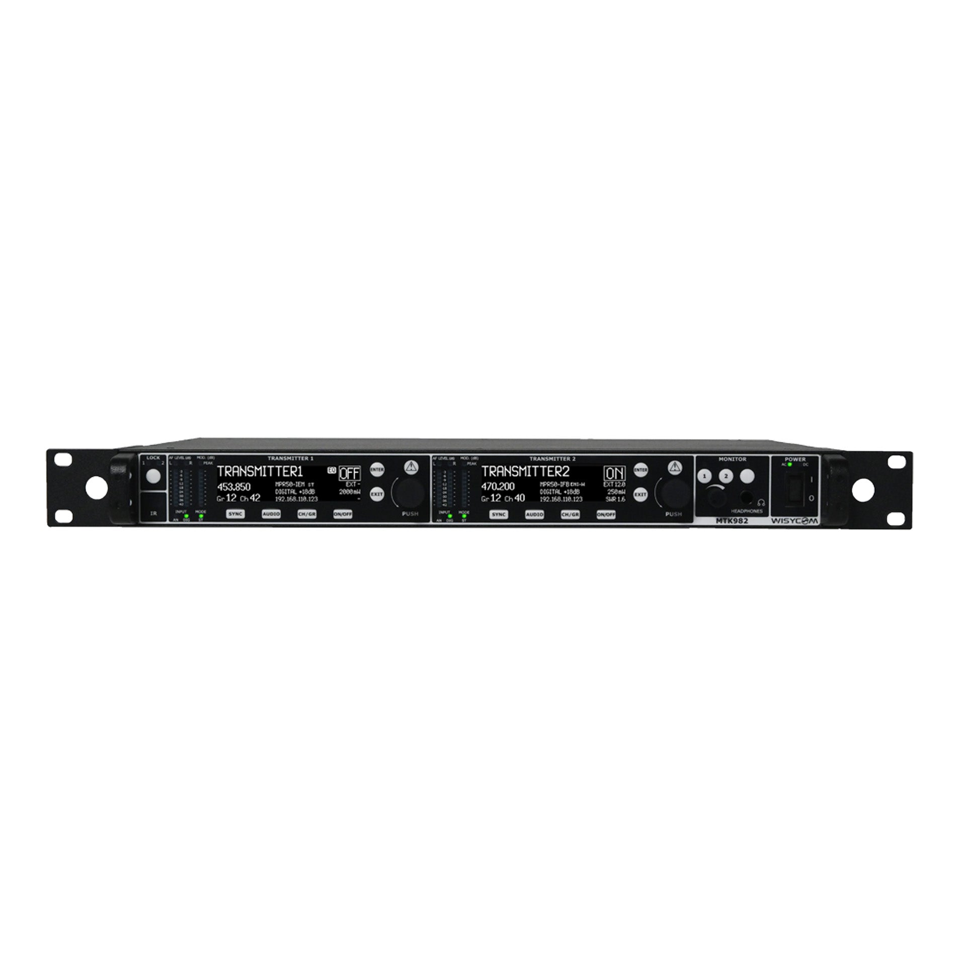 Wisycom MTK982 Wideband Rack Dual Transmitter